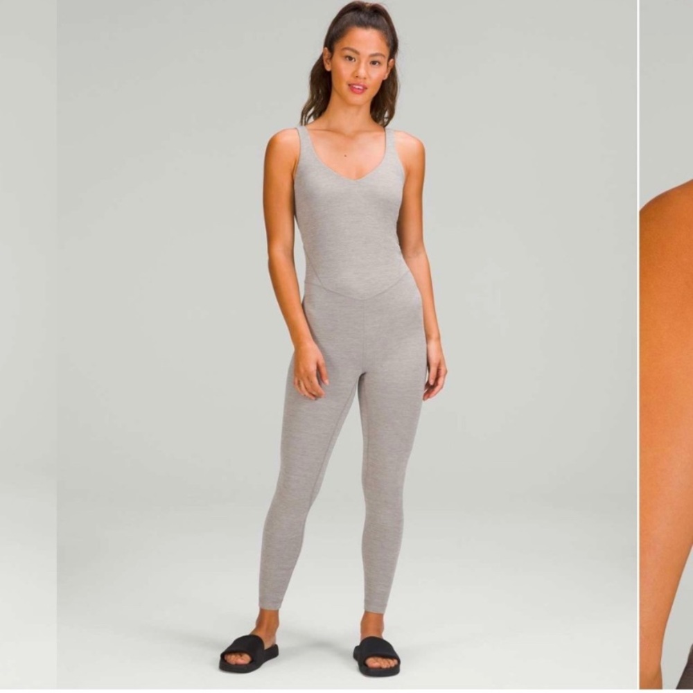 Lululemon Align Bodysuit 25" Heathered Gull Grey Size 8
